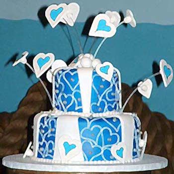 Blue Hearts Cake Photo